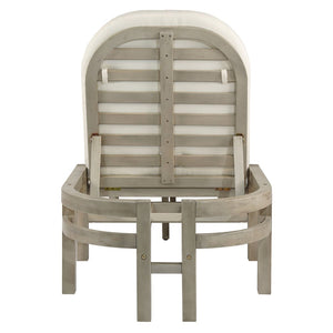 English Elm Trexm Solid Acacia Outdoor Chaise Lounge Arched Recliner for Poolside Patio Deck Gray N715P403786E