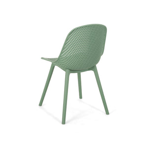 English Elm Christopher Knight Home® - POSEY Chair - Weather-Resistant Polypropylene Outdoor Dining Chair with Perforated Diamond Mesh Design for Durable Style Green 27.5 L x 21.5 W x 20.2 H 69067.00GRN