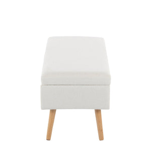 English Elm Storage Bench with Button Tufted Velvet Seat and Gold Tapered Legs for Bedroom B202P471493