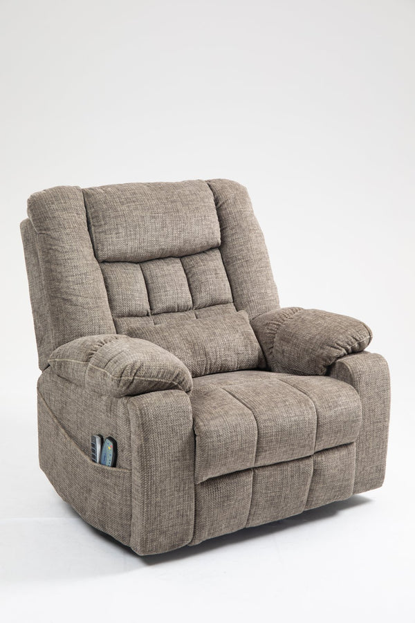 English Elm Power Lift Recliner modern velvet lift chair with remote, tufted wingback, ergonomic support, 350 lb capacity taupe W547S00065