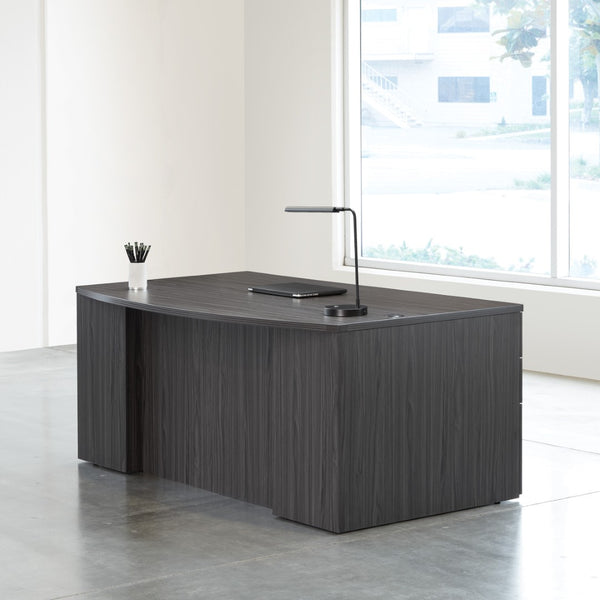 OSP Home Furnishings Napa Bow Top Executive Desk Spacious Work Surface for Modern or Traditional Office NAPSGW-TYP201