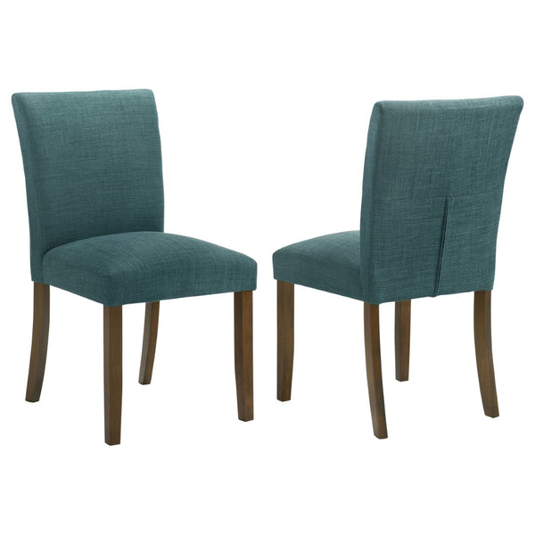 English Elm Conifer Teal Fabric Upholstered Dining Side Chairs with Rubberwood Legs Set of 2 B062P440997