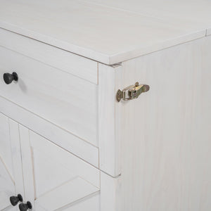 English Elm Queen Murphy Wall Bed with Usb Ports Storage Drawers and Cabinet Style Panel Front White N708S00006AAK