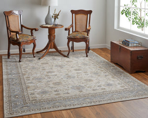 Feizy Rugs Celene Vintage-inspired Floral Rug - Elegant Power Loomed Design In Warm Neutral Palette For Any Space Tan,Ivory,Gray Viscose,Polyester Cel39kvfbgegryg00
