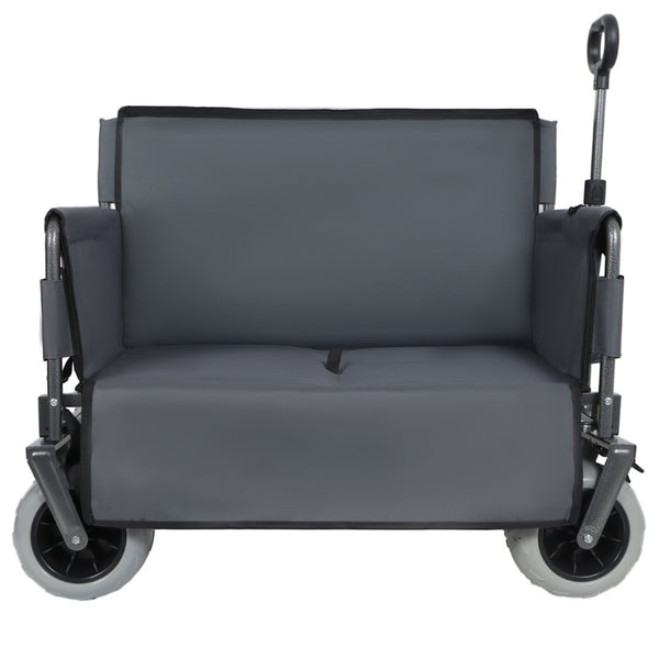 English Elm 3-in-1 Folding Utility Wagon Converts to Bench Seat with All-terrain Balloon Tires Gray W2932P312720