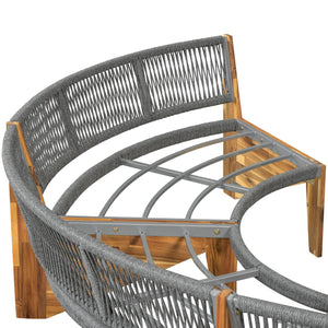 English Elm U_STYLE 6-Piece Outdoor Seating Set for 6 with Acacia Coffee Table, Thick Cushions, Durable Foam N711P246092E