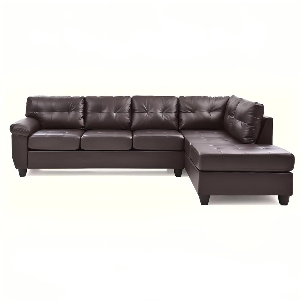 English Elm Gallant Upholstered Sectional Sofa with Reversible Chaise and Removable Backs Cappuccino B078S00119