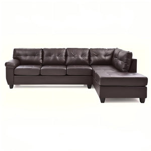 English Elm Gallant Upholstered Sectional Sofa with Reversible Chaise and Removable Backs Cappuccino B078S00119