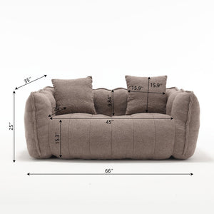English Elm Soft Plush Square Recliner Sofa For Two – Cozy Microfiber Beanbag Chair For Gaming, Reading, And Tv W1996P182154-GIGA