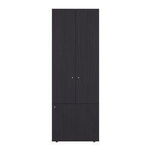 English Elm Home 3 Door Closet System Black – Compact Freestanding Storage with Five Fixed Shelves for Small Rooms and Laundry B070P351124