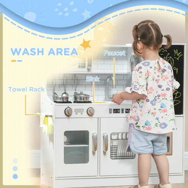 English Elm Qaba Pretend Play Kitchen Set for Kids with Chalkboard Ice Maker and 5 Accessories W2225P249826