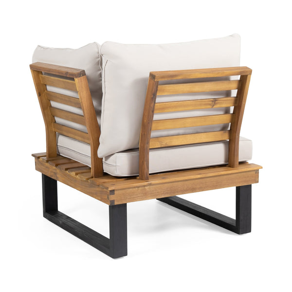 English Elm Christopher Knight Home® - Sebastian 4-Piece Modular Sofa Set – Handcrafted Acacia Wood, Beige Water-Resistant Cushions, Indoor/Outdoor 68823.00-68824.00_69414.00BGE