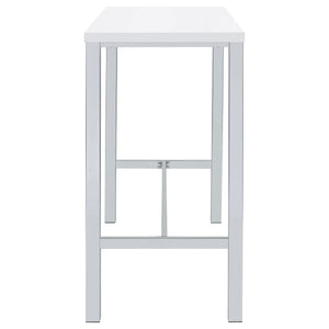 English Elm Nimitz Sleek High-Gloss White & Chrome 5-Piece Pub Bar Set — Modern Steel Frame, Durable MDF Seats B062P333393