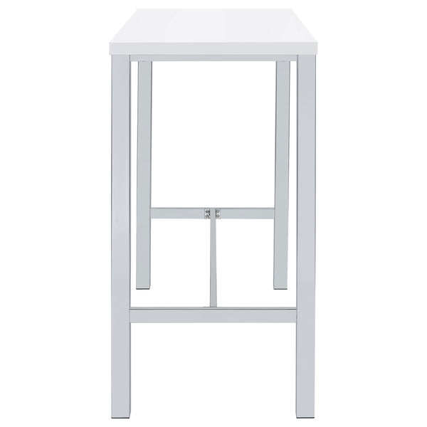 English Elm Nimitz Sleek High-Gloss White & Chrome 5-Piece Pub Bar Set — Modern Steel Frame, Durable MDF Seats B062P333393