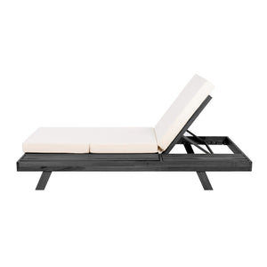 English Elm Lounge Chaise Outdoor Acacia Wood Slatted Frame with Water Resistant Cushion Resort Style N770P442B17C