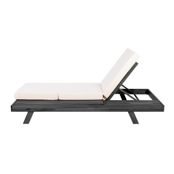 English Elm Lounge Chaise Outdoor Acacia Wood Slatted Frame with Water Resistant Cushion Resort Style N770P442B17C