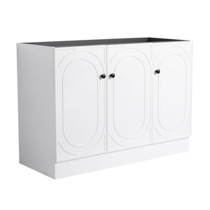 English Elm 48" Modern Freestanding Bathroom Vanity with Integrated Basin, Adjustable Shelf & 3 Metal Handles White W999P241069