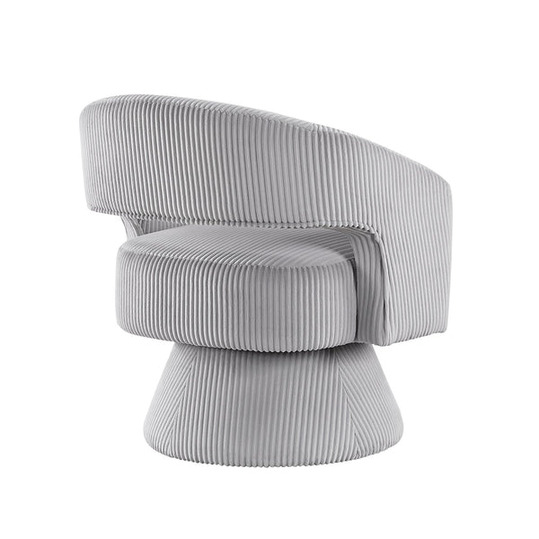 English Elm Modern Corduroy Swivel Accent Chair with Plush Textured Upholstery, 360° Rotation, Minimalist Elegance Gray 27.75 L x 26.5 W x 19.75 H B011P256232