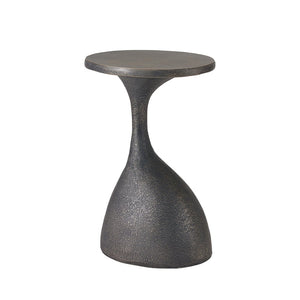 English Elm Outdoor Handcrafted Mgo Oval Side Table with Sculpted Base and Copper Artisan Finish N772P379525C