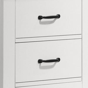 English Elm Jermy Two Drawer Nightstand White Mdf Build with Bold Black Hardware Bedroom Storage B056P416840