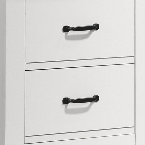 English Elm Jermy Two Drawer Nightstand White Mdf Build with Bold Black Hardware Bedroom Storage B056P416840