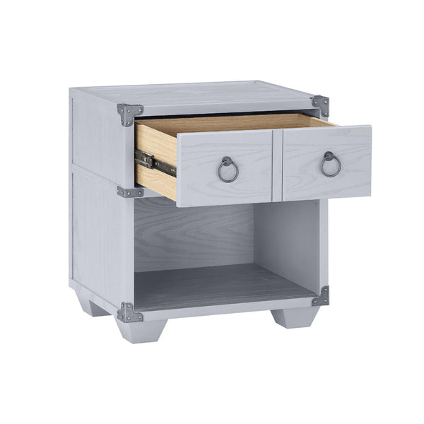 English Elm 1 Modern Kids Nightstand with Drawer and Open Shelf for Contemporary Bedrooms and Smart Storage Solutions Gray B016P256488