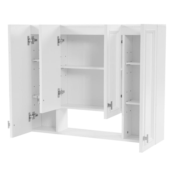 English Elm Modern Wall Mounted Medicine Cabinet with Open Shelving and Soft Close Hinges for Bath N710P358592K