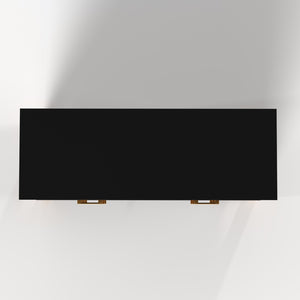 English Elm 6-drawer Solid Wood Dresser Mid-century Modern Gray Finish with Metal Bar Handles Black W1445P419756