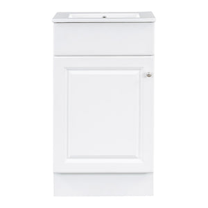 English Elm [video] Compact Sage Green Bathroom Vanity with Ceramic Sink Soft Close Cabinet White N759P237932K