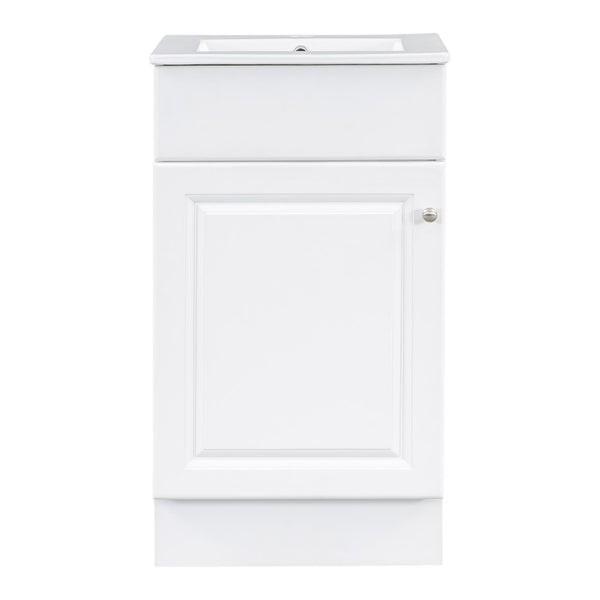 English Elm [video] Compact Sage Green Bathroom Vanity with Ceramic Sink Soft Close Cabinet White N759P237932K