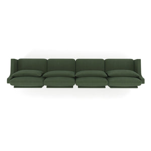 English Elm Four-Seater Chenille Sofa With Lumbar Pillow – Ergonomic Comfort, Solid Wood Frame, Easy Setup! W714S01220