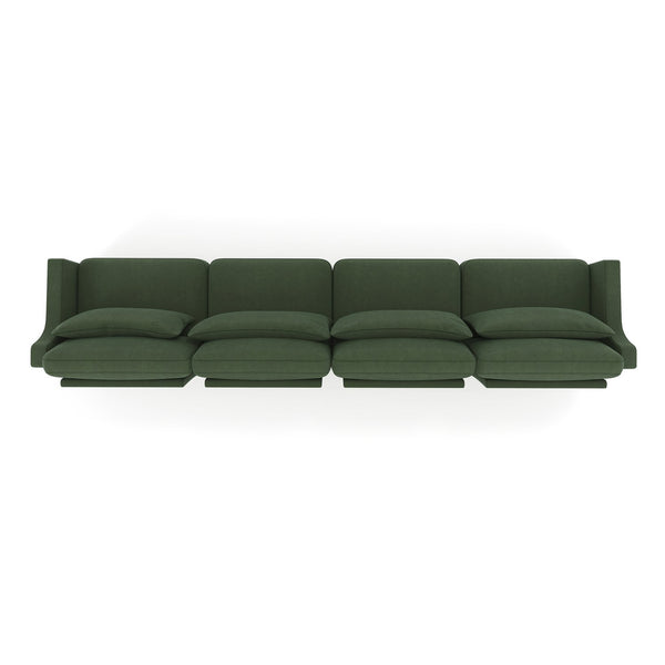 English Elm Four-Seater Chenille Sofa With Lumbar Pillow – Ergonomic Comfort, Solid Wood Frame, Easy Setup! W714S01220