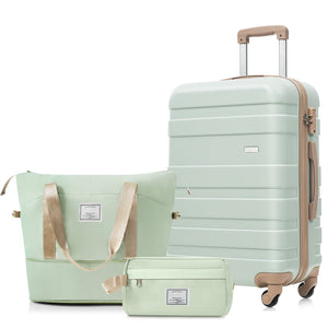 English Elm 3-piece Hardshell Abs Travel Set with Tsa Lock Spinner Wheels Duffel and Toiletry Bag Green N726P439331E
