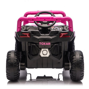 English Elm 12v Kids Electric Utv Ride on Toy with Parental Remote Swing Function and Shock Absorbers Pink W1578P368159