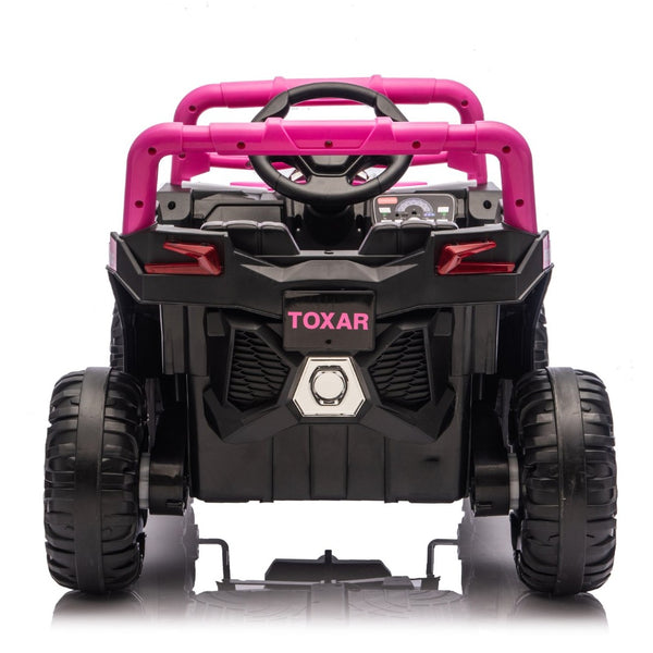 English Elm 12v Kids Electric Utv Ride on Toy with Parental Remote Swing Function and Shock Absorbers Pink W1578P368159