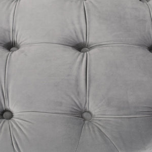English Elm Ottoman Oversized Velvet Square Tufted Cocktail Piece for Glam Living Room Decor Grey 69074.00GRY