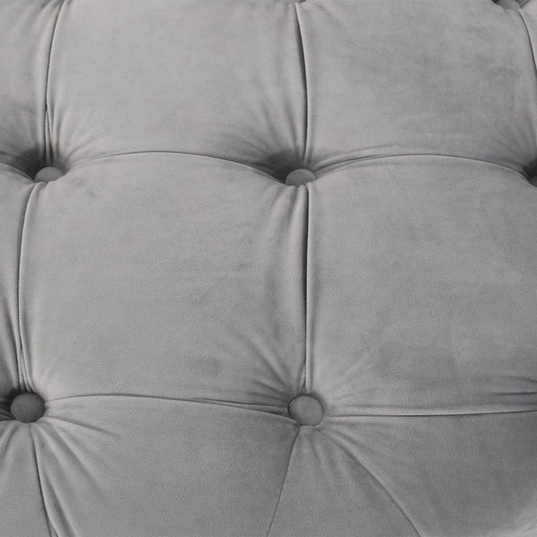 English Elm Ottoman Oversized Velvet Square Tufted Cocktail Piece for Glam Living Room Decor Grey 69074.00GRY
