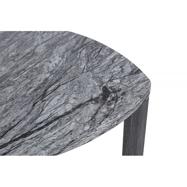 English Elm Granite 2-Piece Gray Marble-Look Nesting Coffee Table Set — Space-Saving Modern Sofa Side Tables B011P356298