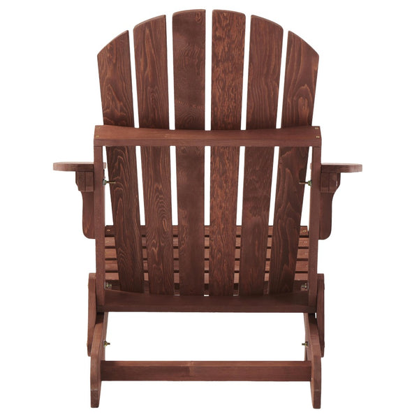 English Elm Oversize Hemlock Wood Folding Adirondack Chair Foldable Patio Seat for Outdoor Decks D720094424