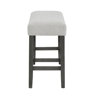 English Elm Luna Upholstered Counter Height Bench Polyester Fabric Seat with Wooden Footrest Support B2749P413406