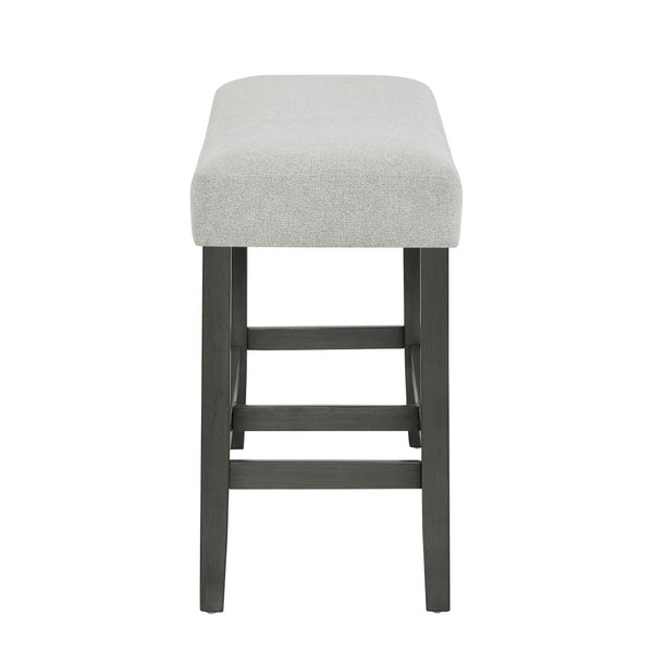 English Elm Luna Upholstered Counter Height Bench Polyester Fabric Seat with Wooden Footrest Support B2749P413406
