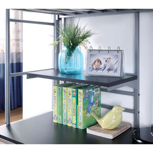 English Elm Contemporary Twin-Over-Twin Bunk Bed with Pull-Out Trundle and Built-In Ladder for Space-Saving Rooms Silver 78 L x 44 W x 8 H B2741P351289