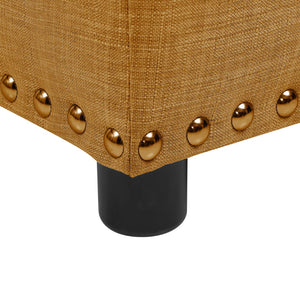 English Elm Tufted Linen Square Ottoman with Lift Top Storage Nailhead Trim Living Room Ginger B2748P481669