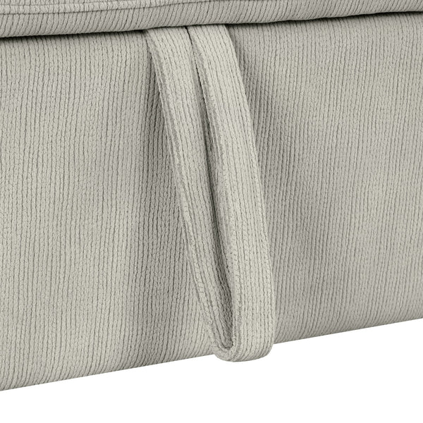 English Elm 86.6" Sectional Sofa L-Shaped Pull-Out Sofa Bed with Ottoman, USB Ports, Cup Holders & Chenille Comfort Grey N719S001560E