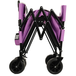 English Elm 3-in-1 Convertible Folding Wagon with Bench Seat Steel Frame 500lb Capacity Purple W2932P283543