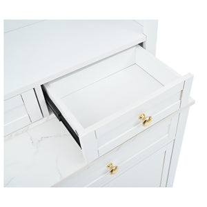 English Elm Topmax 83.7" Modern Tall Kitchen Pantry With Faux Marble Top & Adjustable Storage N717P221575K-GIGA