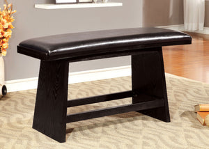 English Elm Modern Upholstery Bench with Rounded Corners — Light Wood-Tone Finish, Comfortable Long Seating, Stylish Contemporary Design Black 49 L x 21 W x 10 H B2741P366761