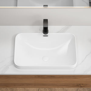 English Elm Ceramic Undermount Vanity Sink Glazed Porcelain Basin with Clean Flush Countertop Fit W3402P406915