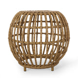 Christopher Knight Home® - Noble House - Ottawa Outdoor Boho Wicker Side Table, Light Brown