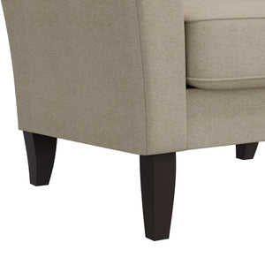 English Elm Dorset Barrel Accent Chair Velour Upholstery Solid Legs Compact Living Room Seating Wood B127P495070